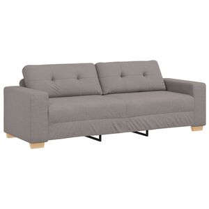 vidaXL Sof&aacute; de 3 plazas Taup&eacute; 220 cm tela