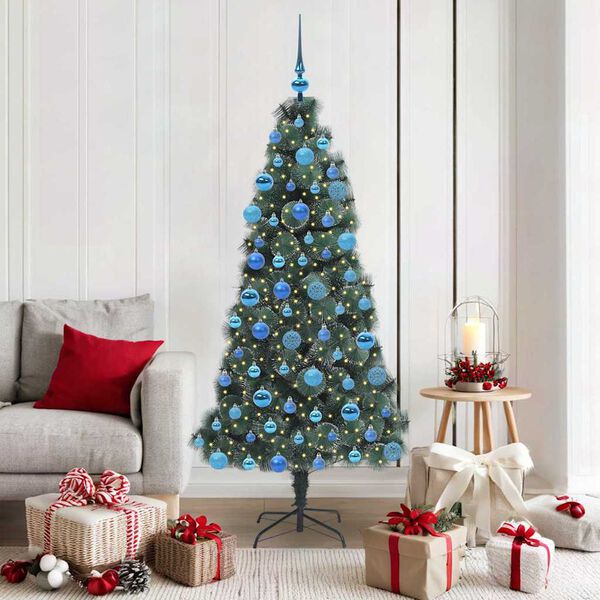 vidaXL &Aacute;rbol de Navidad artificial preiluminado con conjunto de bolas