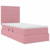 vidaXL Cama con almacenamiento y LED Rosa 90 x 190 cm Terciopelo