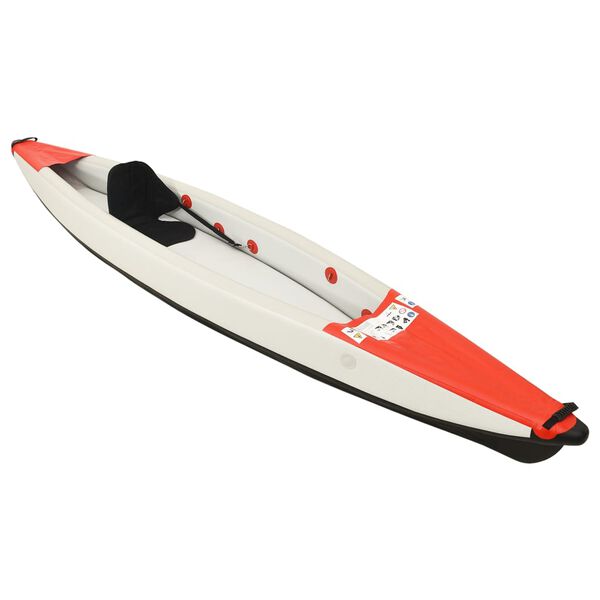 vidaXL Kayak inflable poliéster rojo 375x72x31 cm