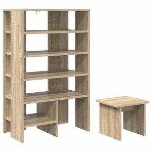 vidaXL Armario Zapatero 2 pcs Roble Sonoma Madera de ingenier&iacute;a