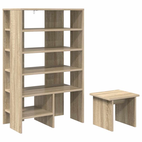 vidaXL Armario Zapatero 2 pcs Roble Sonoma Madera de ingenier&iacute;a