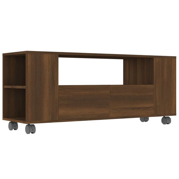 vidaXL Mueble para TV madera contrachapada marrón roble 120x35x48 cm