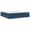 vidaXL Cama con almacenamiento y colch&oacute;n Azul 200 x 200 cm Poli&eacute;ster
