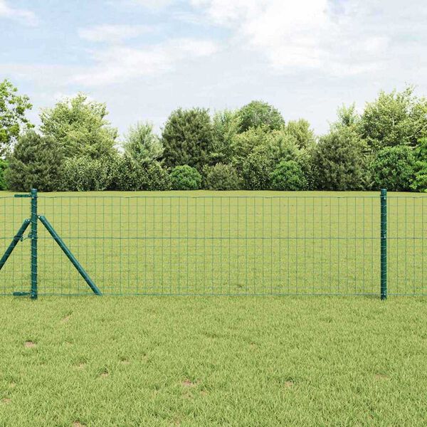 vidaXL Postes de cerca 12 pcs Verde 80 cm