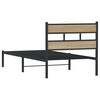 vidaXL Estructura de cama sin colch&oacute;n metal roble Sonoma 107x203 cm