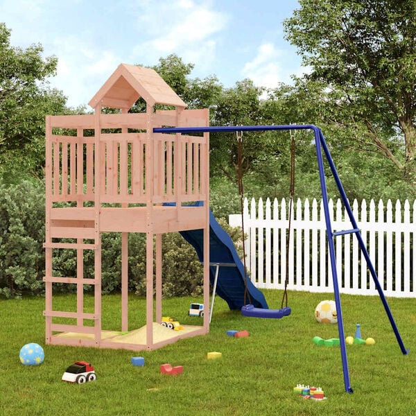 vidaXL Parque infantil de exterior madera maciza Douglas