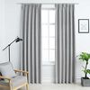 vidaXL Cortinas opacas con ganchos 2 piezas gris 140x175 cm