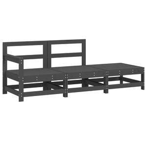 vidaXL Juego de muebles de jard&iacute;n 3 pzas madera maciza de pino gris