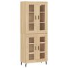 vidaXL Aparador alto madera contrachapada color roble 69,5x34x180 cm
