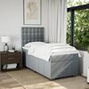 vidaXL Cama box spring con colch&oacute;n tela gris claro 90x200 cm
