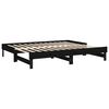 vidaXL Sof&aacute; cama extra&iacute;ble madera maciza de pino negro 2x(100x200) cm