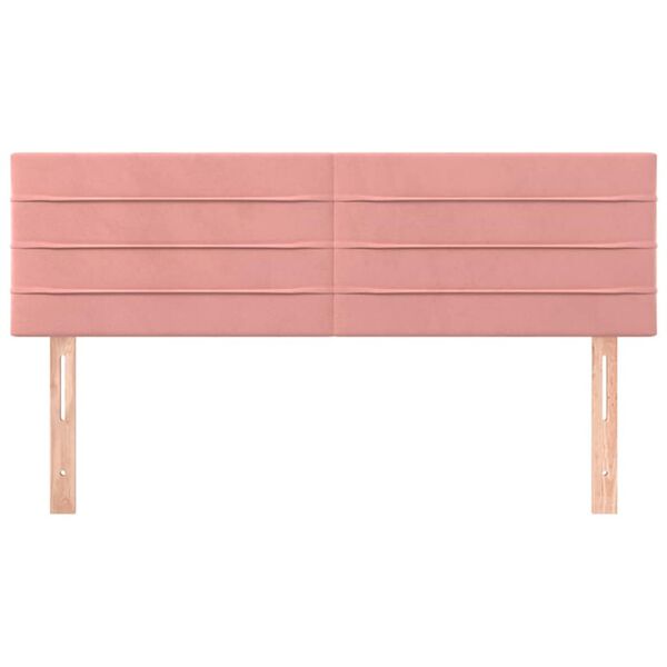 vidaXL Cabeceros 2 unidades terciopelo rosa 72x5x78/88 cm