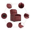 vidaXL Sill&oacute;n reclinable elevable cuero artificial rojo tinto