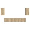 vidaXL Conjunto de mueble de TV Montaje en la pared 5 pcs Roble Sonoma