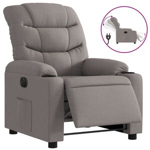 vidaXL Sill&oacute;n reclinable el&eacute;ctrico tela gris taup&eacute;