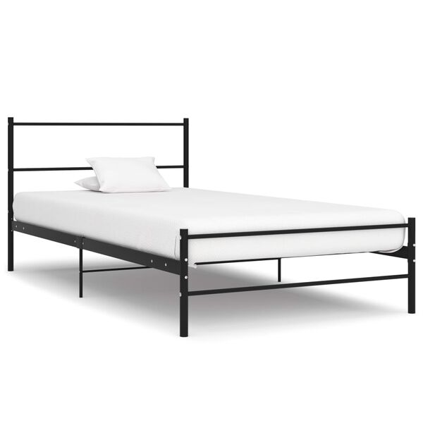 vidaXL Estructura de cama sin colchón metal negro 100x200 cm