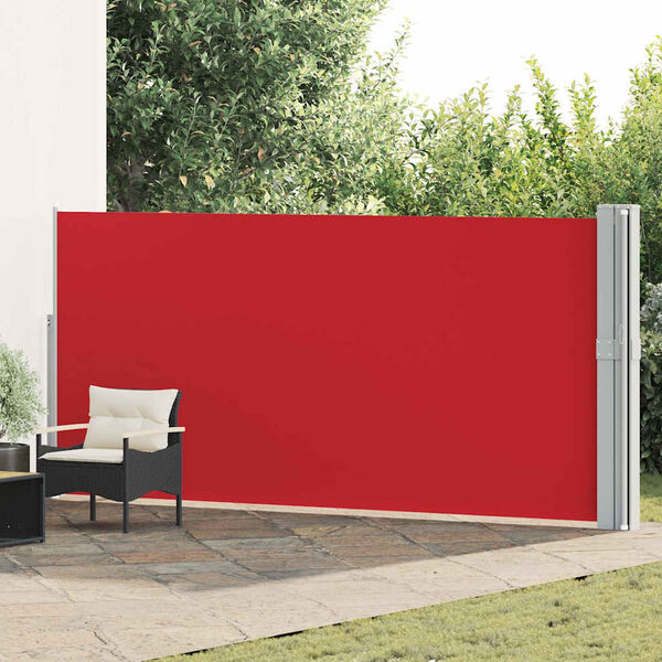 vidaXL Toldo lateral retr&aacute;ctil para patio rojo 170x1200 cm