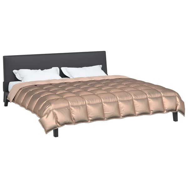 vidaXL Edred&oacute;n de Invierno Dorado 200 x 200 cm Sat&eacute;n y Microfibra