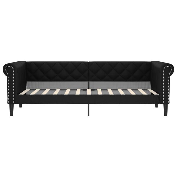 vidaXL Sof&aacute; cama sin colch&oacute;n cuero sint&eacute;tico negro 80x200 cm