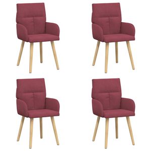 vidaXL Sillas de comedor 4 pcs Tela Rojo vino 60 x 56 x 96 cm