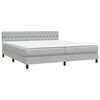 vidaXL Cama box spring con colch&oacute;n y LED terciopelo gris claro 180x220 cm