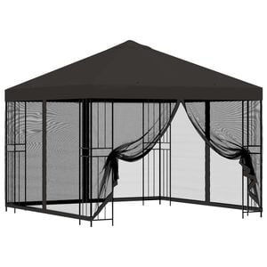 vidaXL Gazebo de jard&iacute;n con paredes laterales 3 x 3 m Gris antracita
