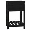vidaXL Jardinera con estante madera maciza de pino negro 54x54x81 cm