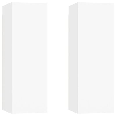 vidaXL Muebles para TV 2 uds madera contrachapada blanco 30,5x30x90 cm