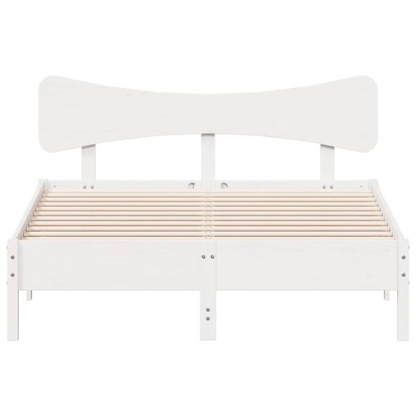 vidaXL Estructura de cama sin colchón madera de pino blanca 150x200 cm