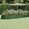 vidaXL Jardinera arriate acero galvanizado verde 373x140x36 cm