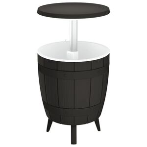 vidaXL Mesa nevera 3 en 1 polipropileno negro