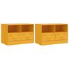 vidaXL Muebles para TV 2 unidades acero amarillo mostaza 67x39x44 cm