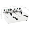 vidaXL Freidora eléctrica doble de acero inoxidable 20 L 6000 W