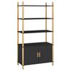 vidaXL Aparador alto madera contrachapada negro 80x40x153 cm