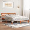 vidaXL Estructura de cama sin colch&oacute;n madera maciza marr&oacute;n 135x190 cm