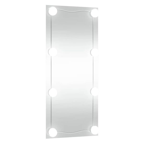 vidaXL Espejo de pared rectangular con luces LED vidrio 50x100 cm