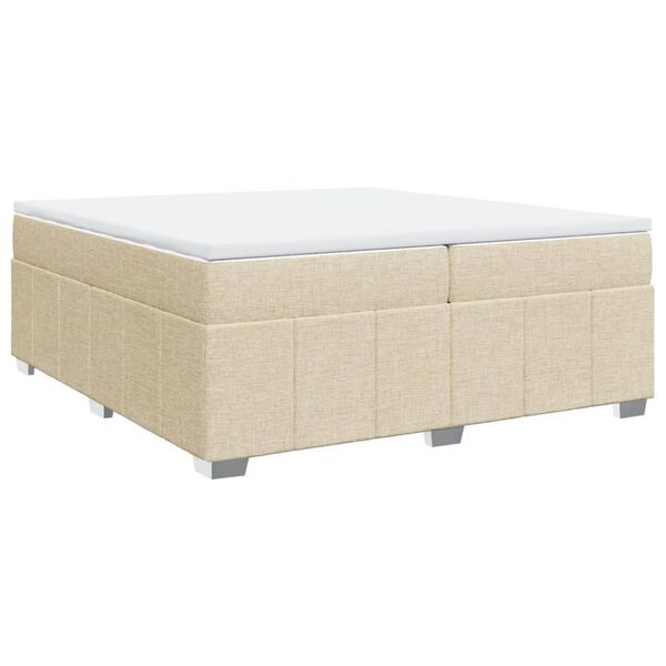 vidaXL Cama box spring con colch&oacute;n tela color crema 200x200 cm