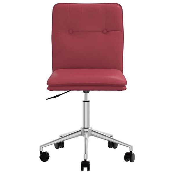 vidaXL Silla de comedor de cuero sint&eacute;tico rojo tinto