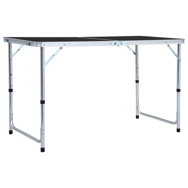 vidaXL Mesa de camping plegable aluminio gris 120x60 cm