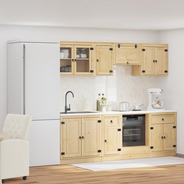 vidaXL Armario con caj&oacute;n SKI 8 pcs Marr&oacute;n Miel Madera de pino macizo