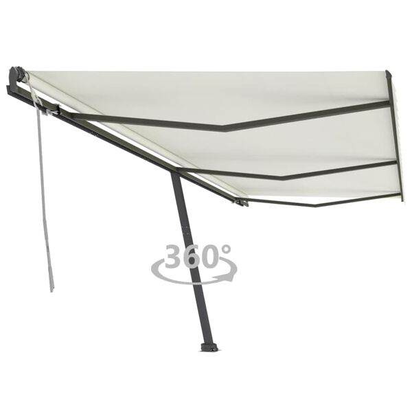 vidaXL Toldo de pie retr&aacute;ctil manual crema 600x300 cm
