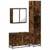 vidaXL Set de muebles ba&ntilde;o 3 pzas madera contrachapada roble ahumado