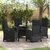 vidaXL Conjunto de Comedor de Jard&iacute;n 5 pcs Negro rat&aacute;n sint&eacute;tico