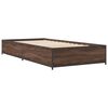 vidaXL Estructura cama madera ingenier&iacute;a metal marr&oacute;n roble 100x200 cm