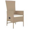 vidaXL Set comedor de jardín 7 pzas con cojines ratán sintético beige