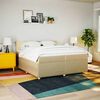 vidaXL Cama box spring con colch&oacute;n tela color crema 200x200 cm