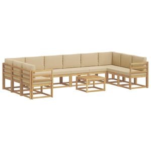 vidaXL Conjunto de sof&aacute;s de exterior 11 uds. y Beige