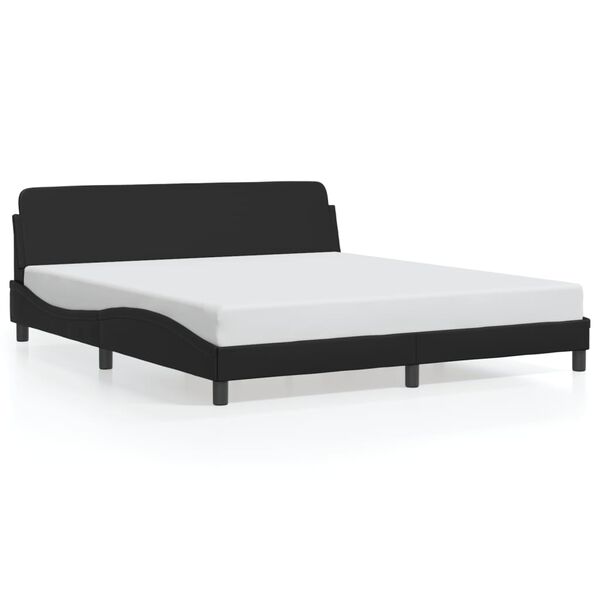 vidaXL Estructura de cama Dover cuero sintético negro 180x200 cm