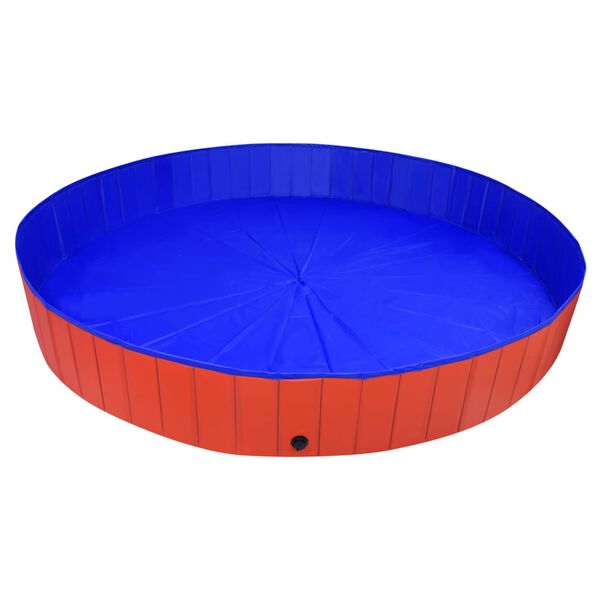 vidaXL Piscina para perros plegable PVC rojo 300x40 cm